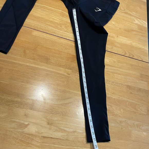 GYMSHARK Womens Size XS Black Leggings Mesh Sections Sheer Around Calf Gym Yoga - Picture 10 of 11